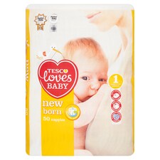Tesco Loves Baby Newborn Size 1 Economy Pack 50