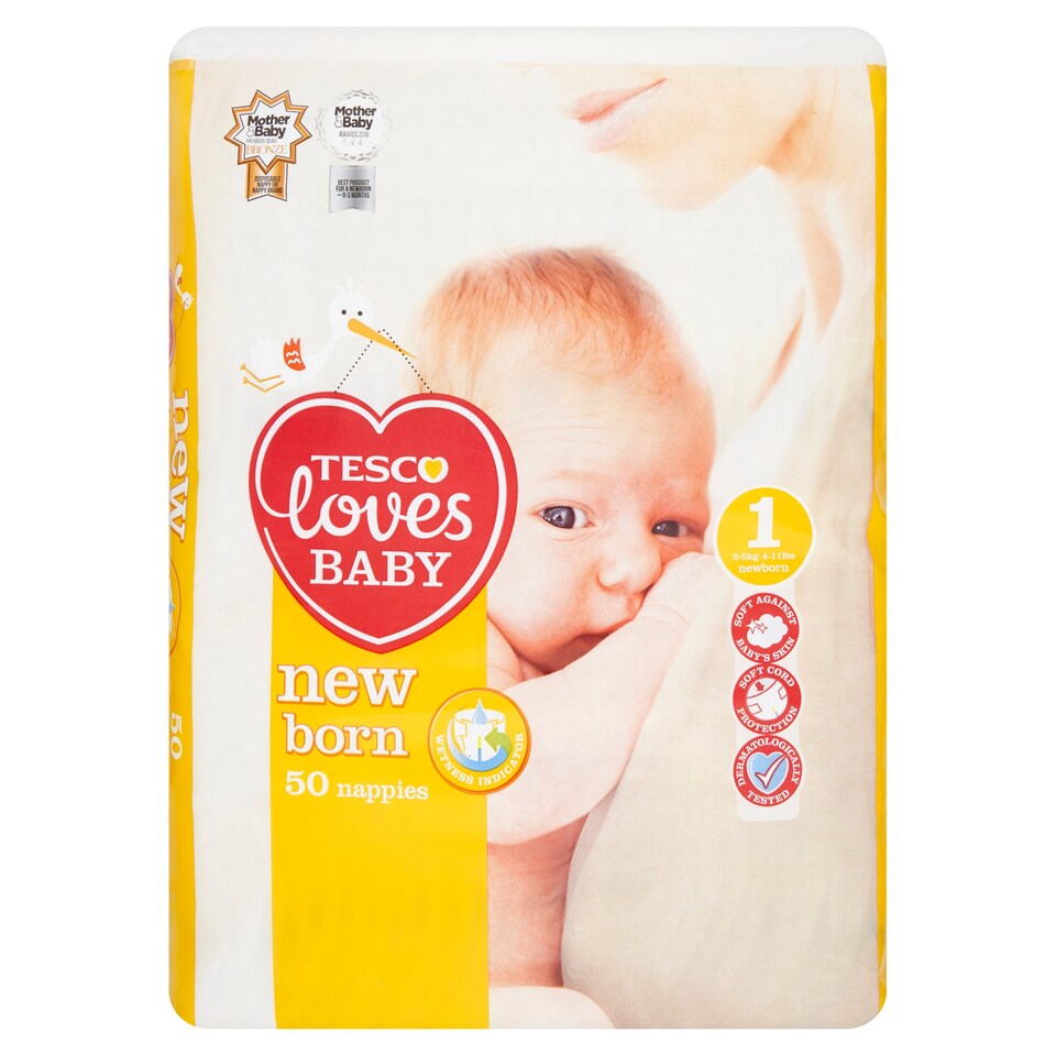 Tesco Loves Baby Newborn Size 1 Economy Pack 50