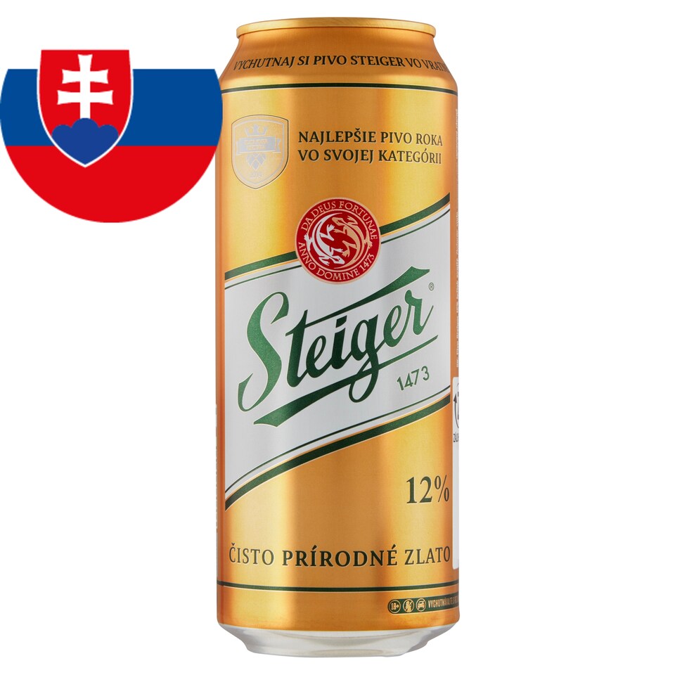 Steiger Pivo ležiak svetlý 12% 0,5 l