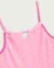 image 3 of F&F Girls Textured Bead Detail Swimsuit in Pink