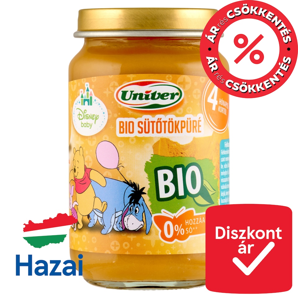 Univer Disney Baby bio sütőtökpüré zöldségpüré a bébinek 4 hónapos kortól 163 g  1. kép