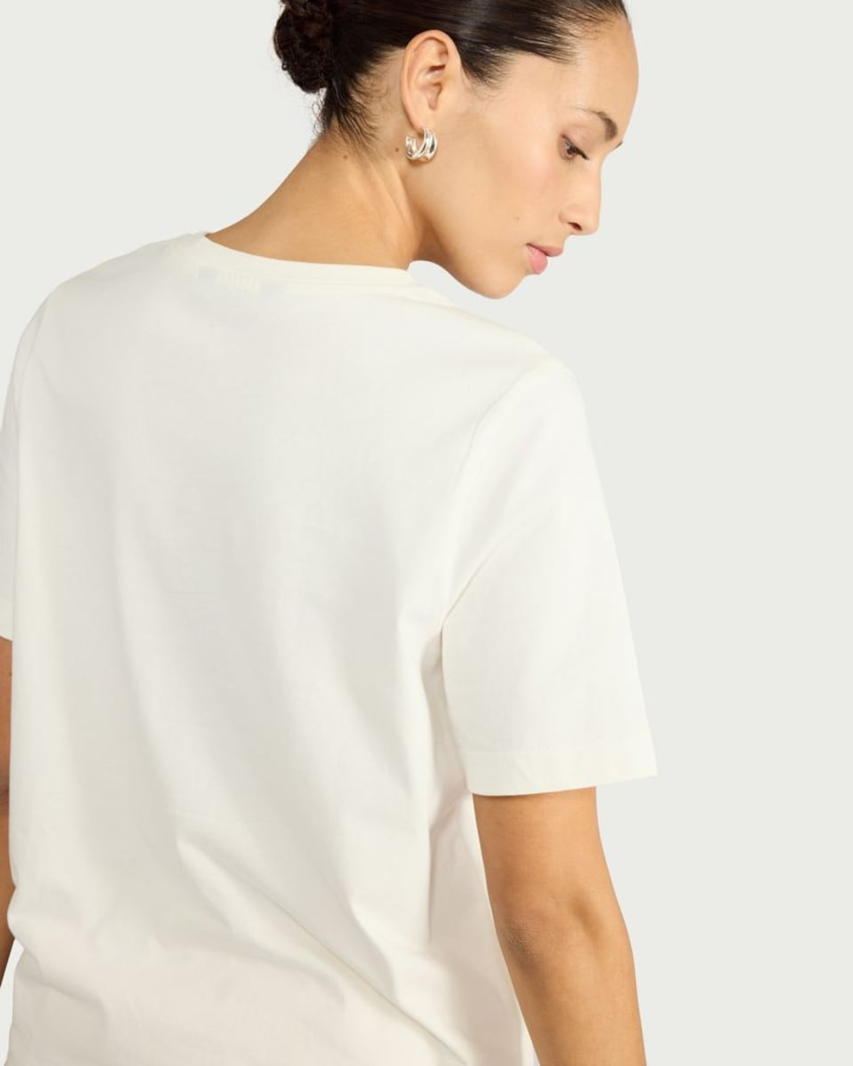 image 1 of F&F Pure Cotton La Marina Short Sleeved T-Shirt in White