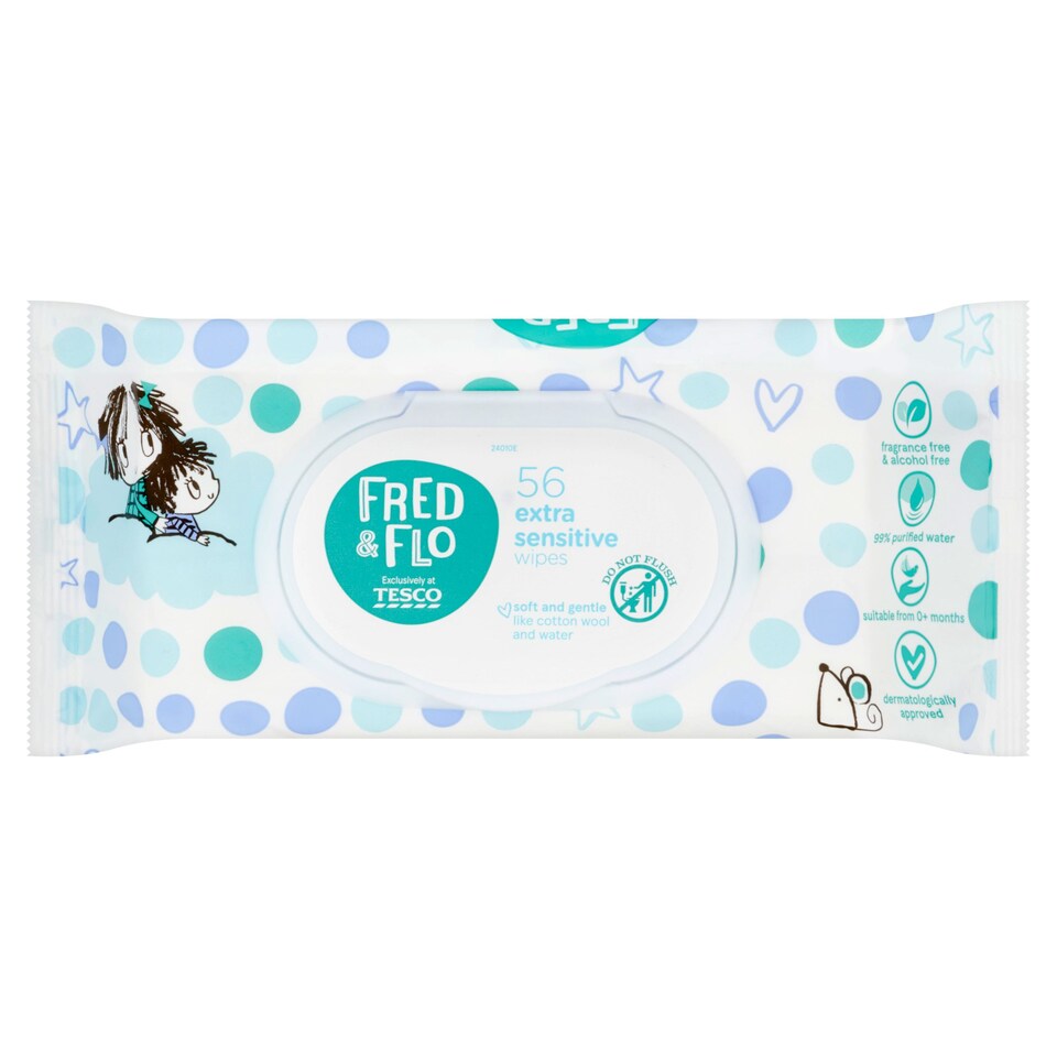 Fred And Flo Newborn Wipes 56 Count