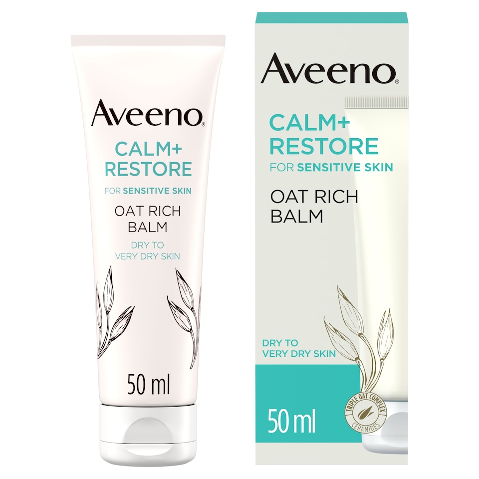 image 1 of Aveeno Face CALM & RESTORE Ultra Rich Oat Face Cream Moisturiser 50ml