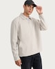 image 1 of F&F Ribbed Half Zip Relaxed Fit Sweatshirt in Stone