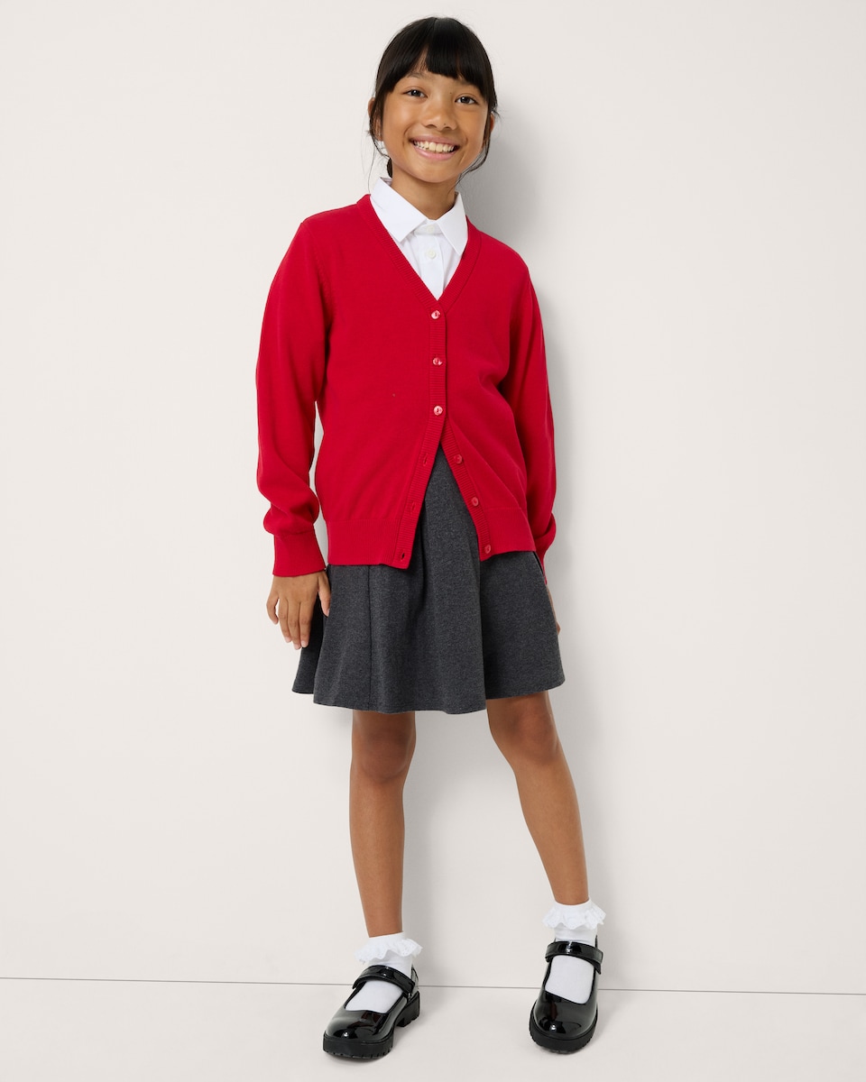 image 1 of F&F School Girls Pleated Skirt in Grey