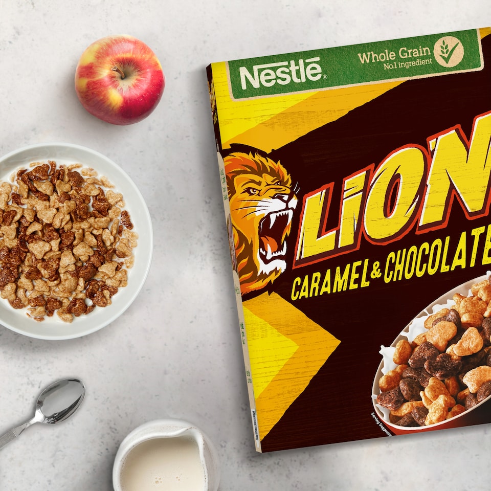 image 1 of Nestle Lion Caramel & Chocolate Wholegrain Cereal 400g