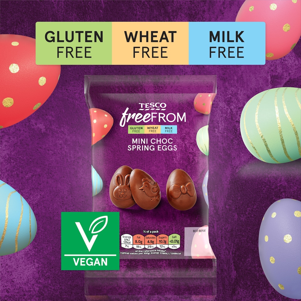 image 1 of Tesco Free From Mini Choc Spring Eggs 50g