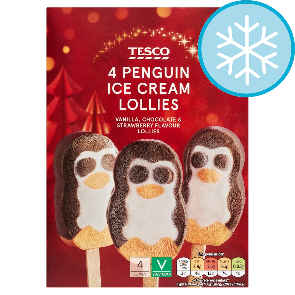 Tesco Penguin Ice Cream Lollies 140g