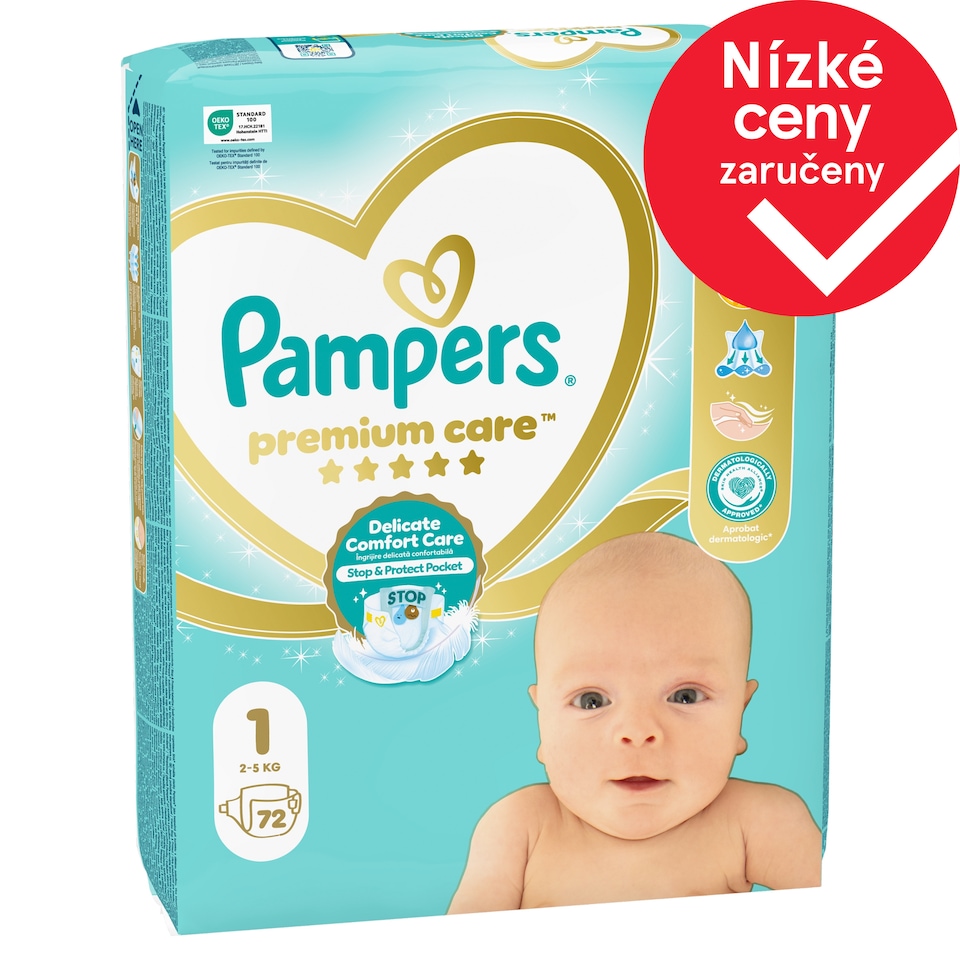 image 1 of Pampers Premium Care Velikost 1, 72 Dětské Plenky, 2kg-5kg