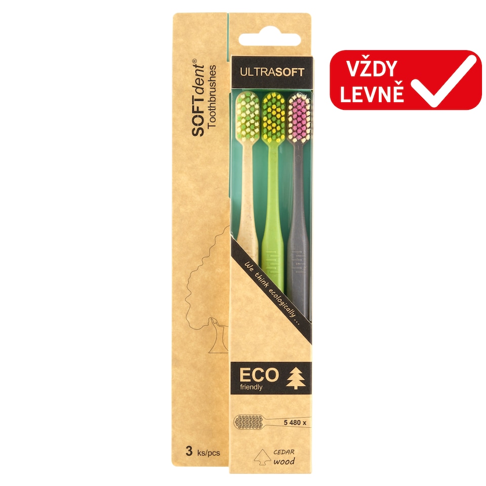SOFTdent Eco Ultra Soft Toothbrushes 3 pcs