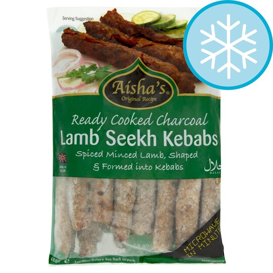 AISHAS MICROWAVE LAMB SEEKH KEBAB 600G Tesco Groceries