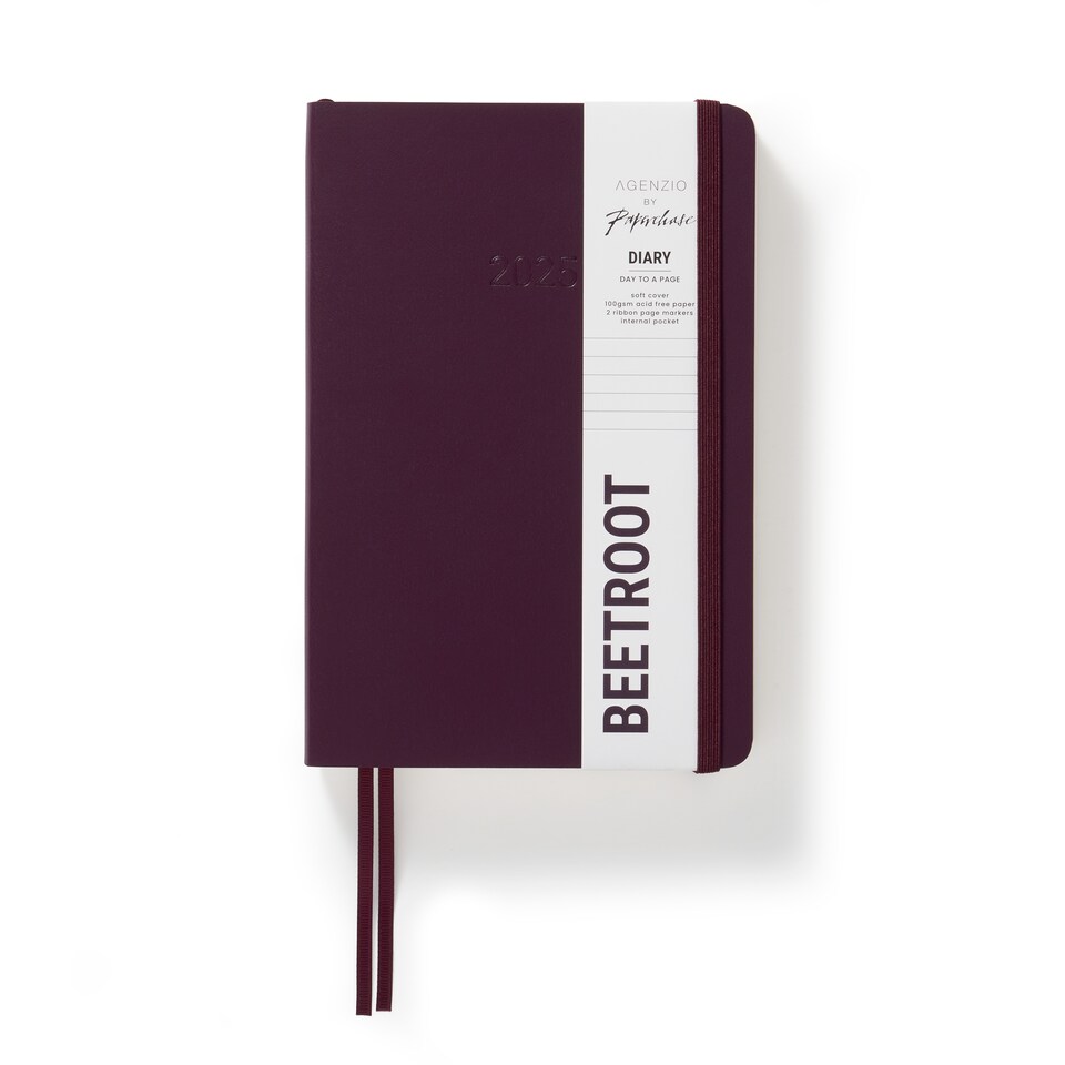 image 1 of Agenzio Soft Touch Medium 2025 Diary Beetroot