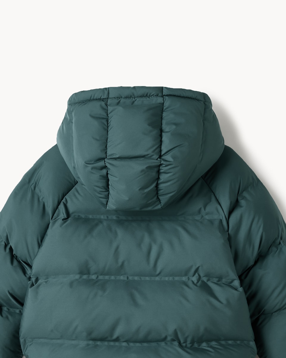 image 1 of F&F Boys Shower Resistant Hooded Padded Coat in Teal