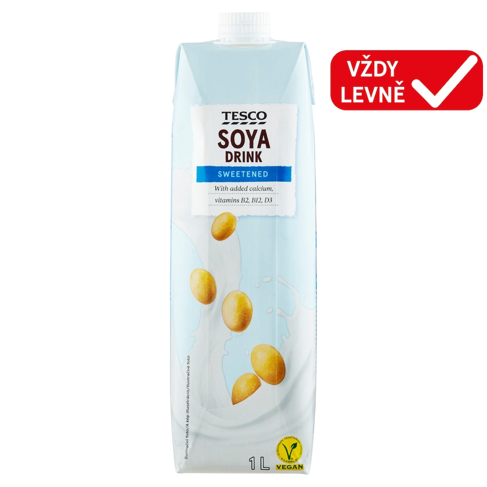 Tesco Sójový nápoj slazený 1l