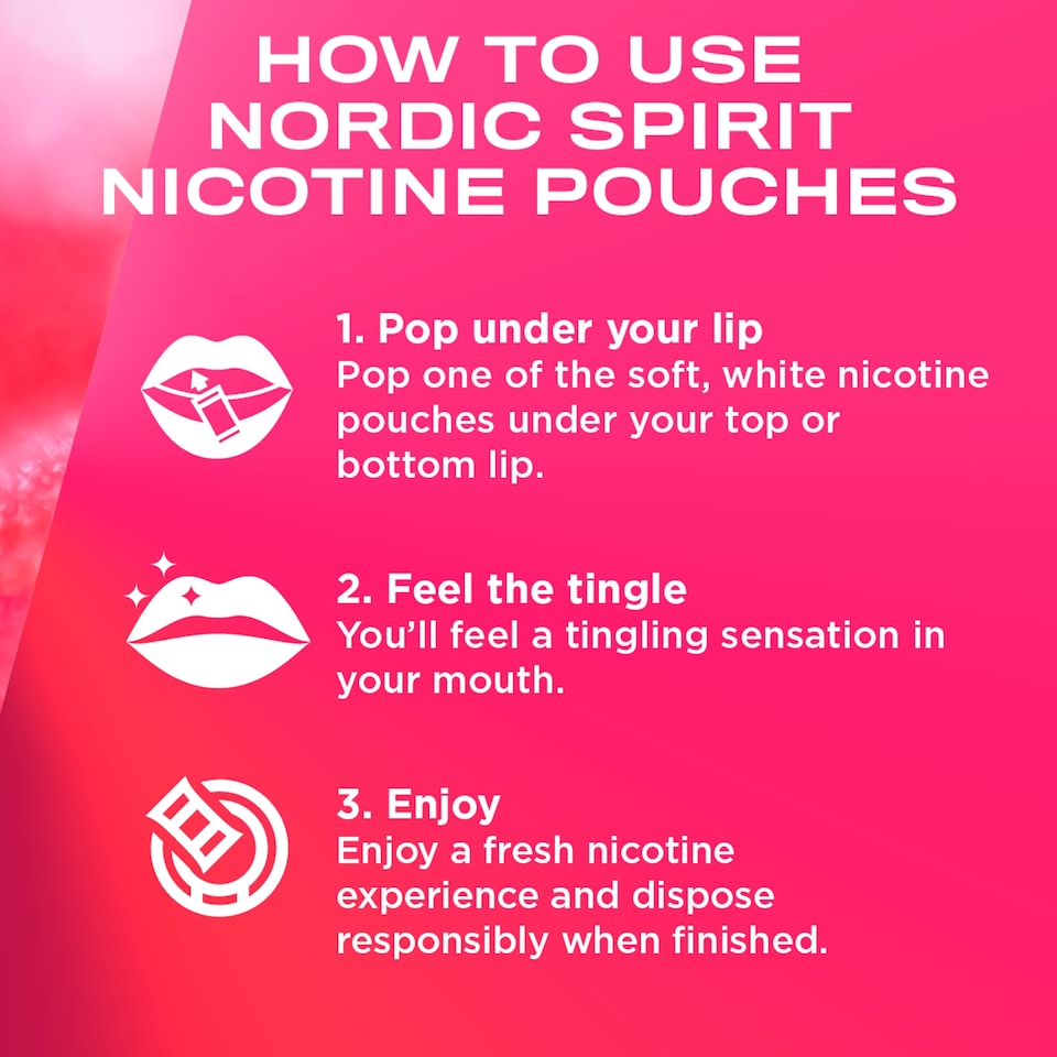 image 1 of Nordic Spirit Raspberry Regular - Tobacco Free Nicotine Pouches 20 Pack 6mg 14g