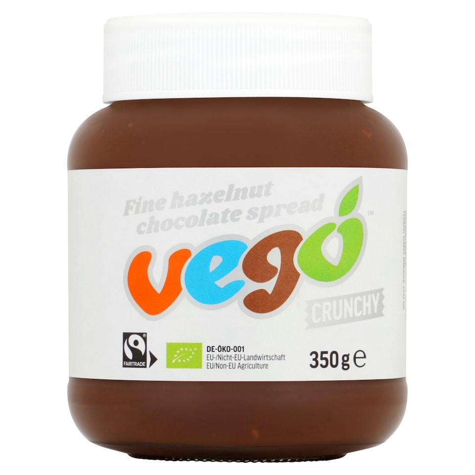 Vego Organic Fine Hazelnut Chocolate Spread Crunchy 350g
