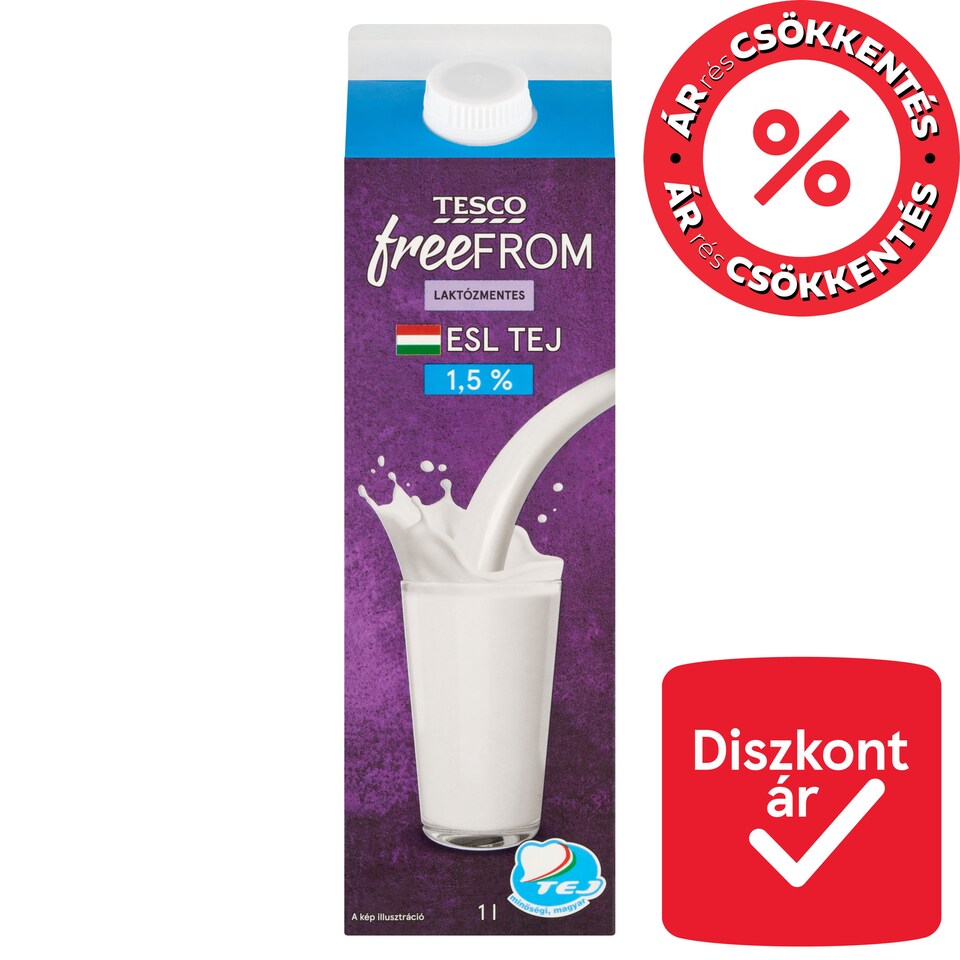 Tesco Free From ESL Low-Fat Lactose-Free Milk 1,5% 1 l