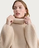 image 1 of F&F Ribbed Roll Neck Jumper in Neutral