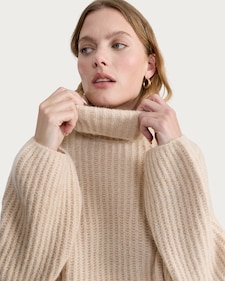 F&F Ribbed Roll Neck Jumper in Neutral