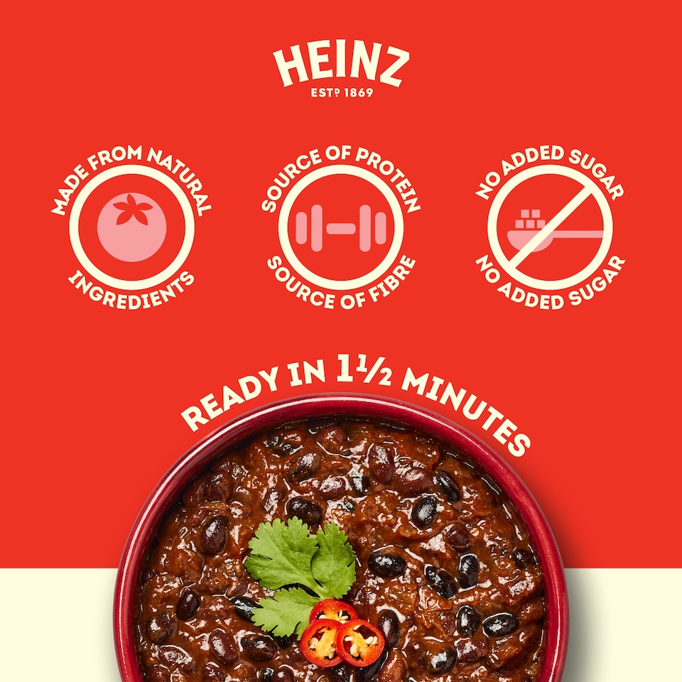image 1 of Heinz Chilli Black Beans Mexican Style 250g
