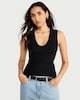 image 2 of F&F V-Neck Vest in Black