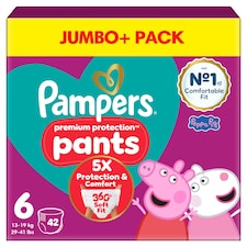 Pampers Premium Protection 42 Nappy Pants Size 6