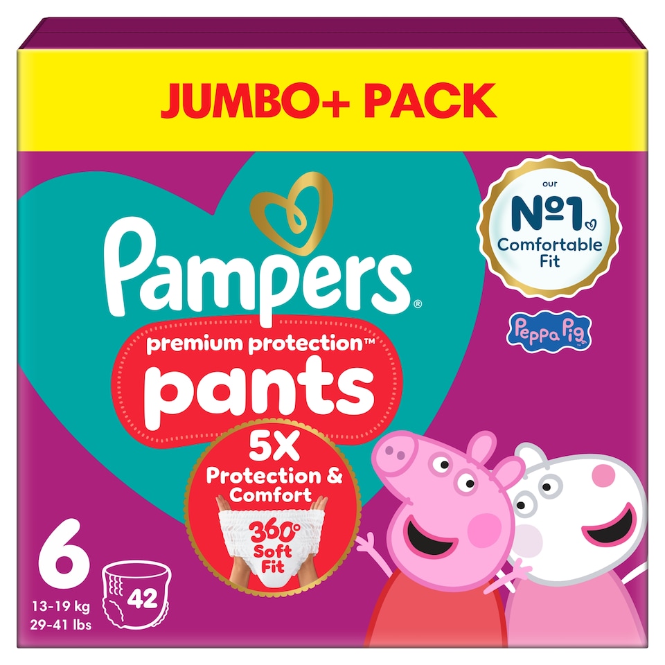 image 1 of Pampers Premium Protection 42 Nappy Pants Size 6