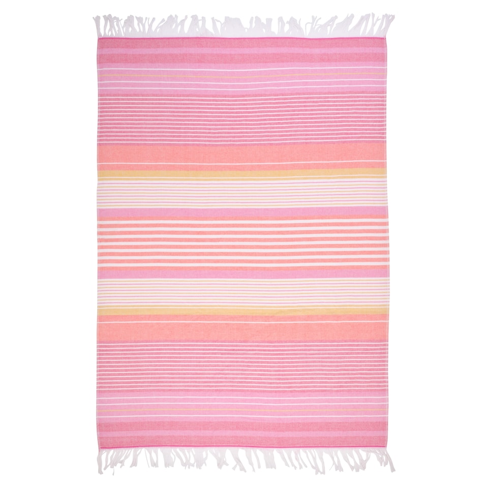 F&F Home Pink Stripe Hammam Towel