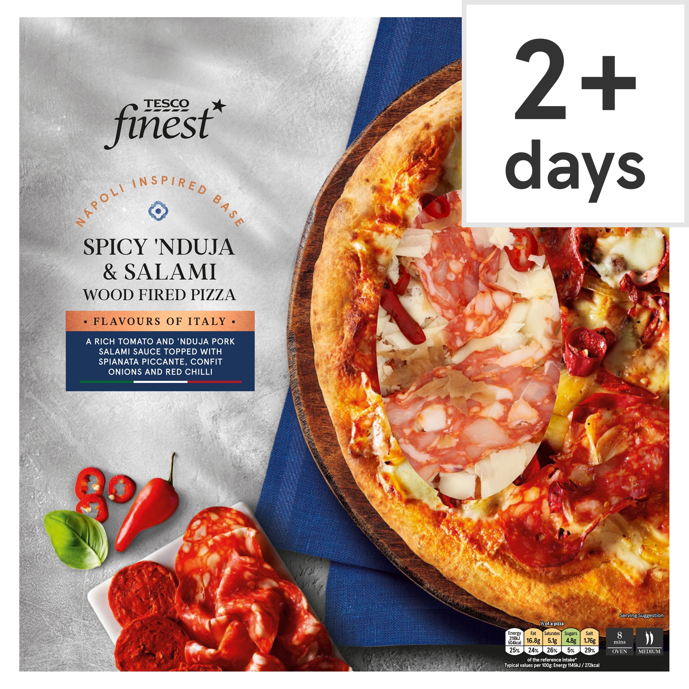 Tesco Finest Spicy ‘Nduja & Salami Pizza 390g