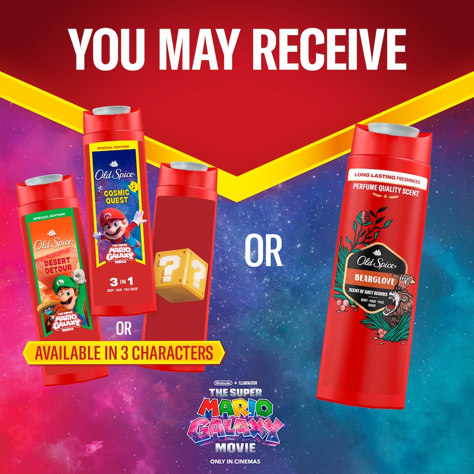 Old Spice Super Mario Special Edition 3 az 1-ben Sampon és Tusfürdő, 400 ml  1. kép