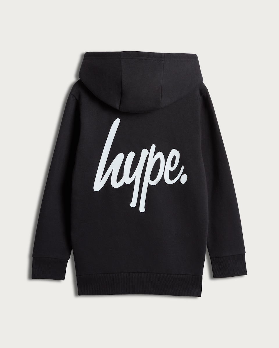 image 1 of Hype Cotton Rich Logo Hoodie in Black