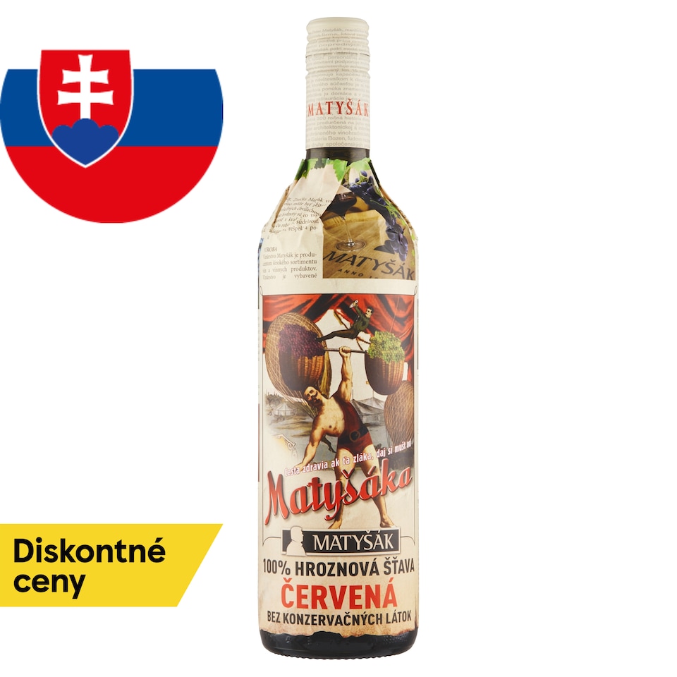 Matyšák 100% hroznová šťava červená 0,75 l