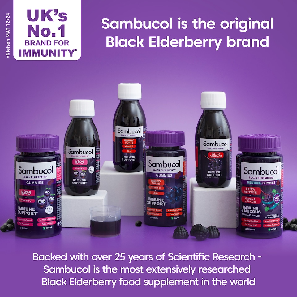 image 1 of Sambucol Black Elderberry Immuno Forte Gummies - Berry Flavour 30s