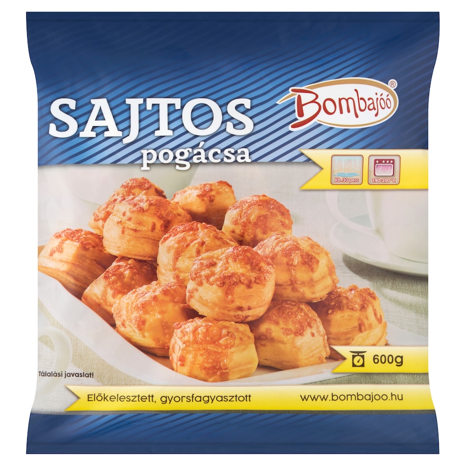 Bombajóó előkelesztett, gyorsfagyasztott sajtos pogácsa 600 g