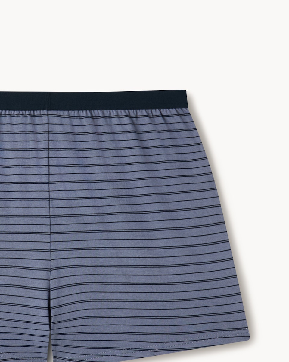 image 1 of F&F 3-Pack Pure Cotton Striped Jersey Boxers in Navy