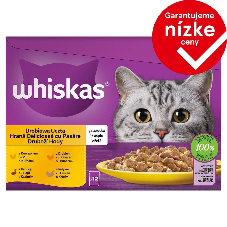 Whiskas 1+ Poultry Feasts in Jelly 12 x 85 g (1.02 kg)