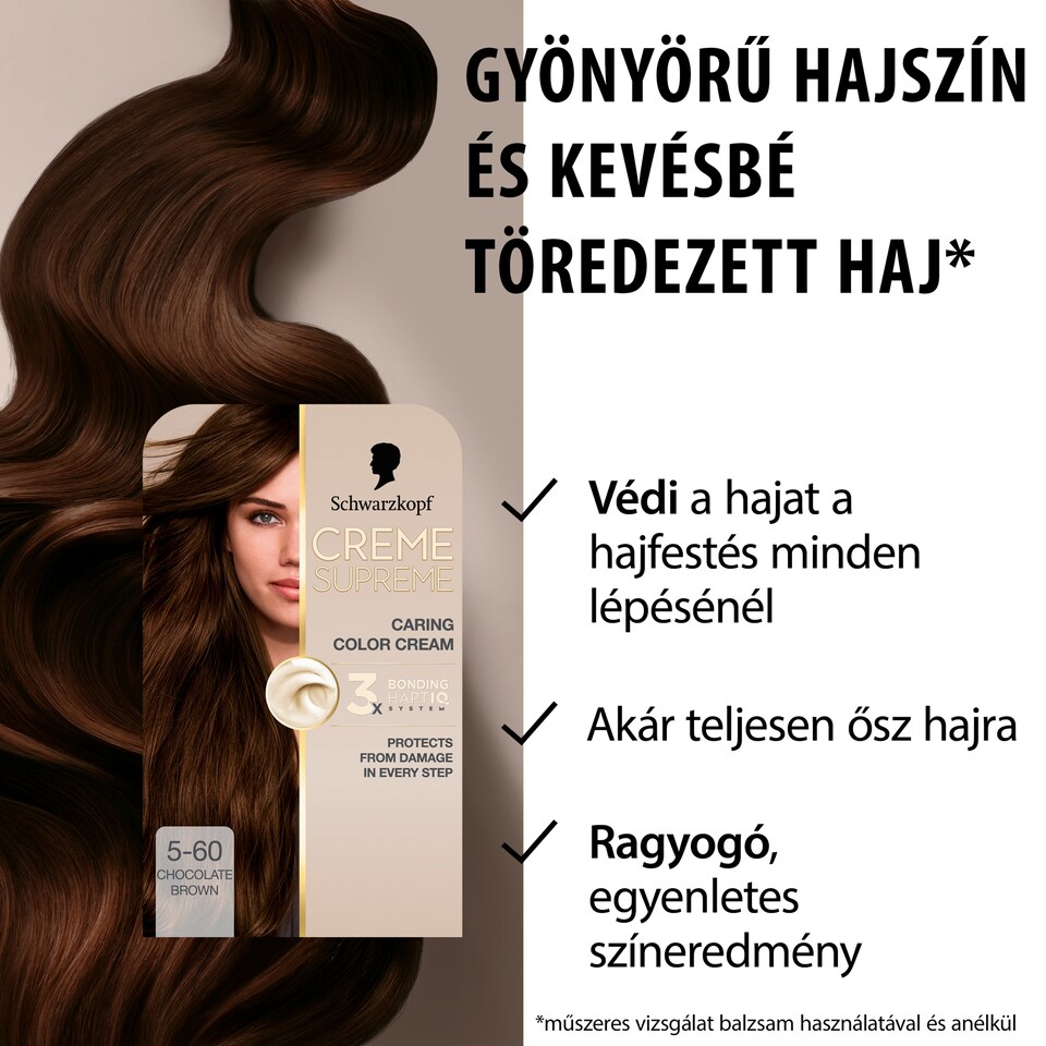 Schwarzkopf Creme Supreme tartós hajfesték 5-60 világos csokoládébarna  1. kép