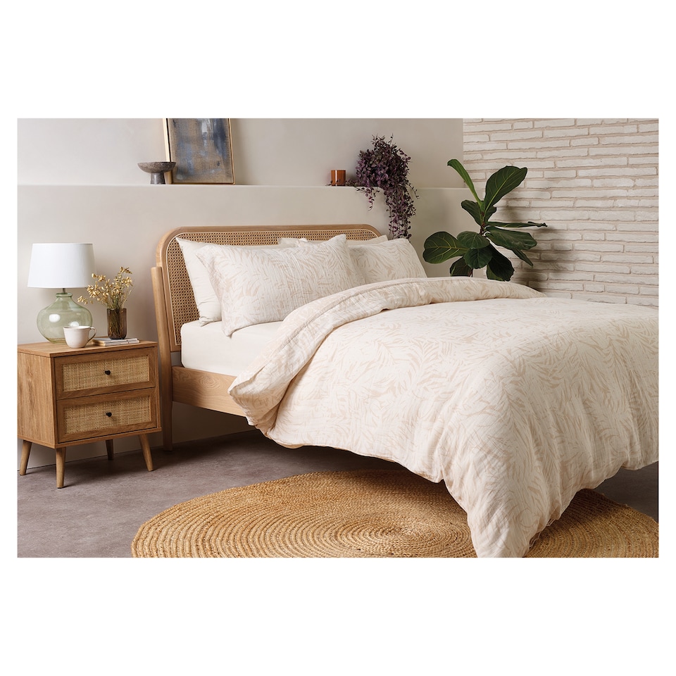 F&F Home Muslin Palm Duvet Set Super King