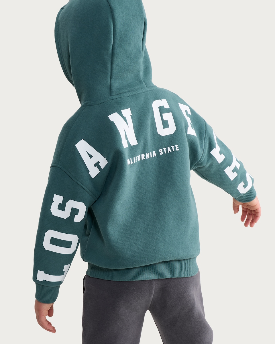 image 1 of F&F Boys Cotton Rich Los Angeles California Hoodie and Joggers in Grey