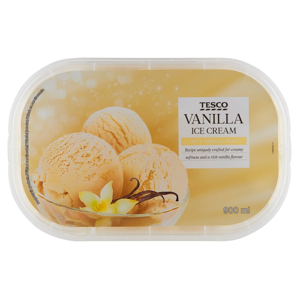 Tesco Vanilla Ice Cream with Vanilla Pods 900 ml