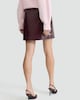 image 3 of F&F Faux Leather High Shine Mini Skirt in Burgundy