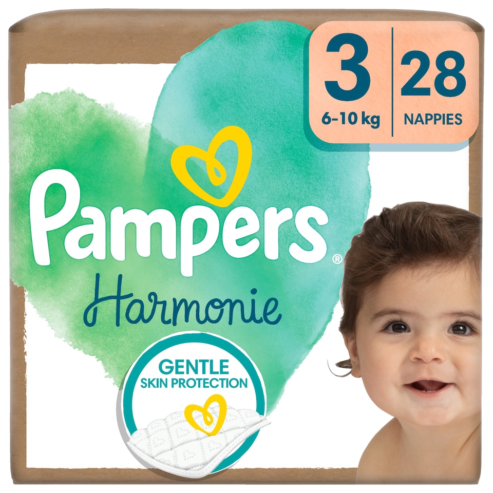 image 1 of Pampers Harmonie Baby Nappies Size 3, 28 Nappies, 6kg-10kg