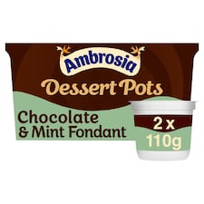 Ambrosia Chocolate & Mint Fondant Sauce Dessert Pots 2X110g