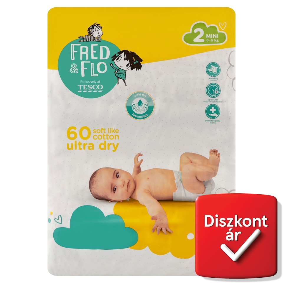 Fred & Flo 2 Mini 3-6 kg pelenka 60 db  1. kép