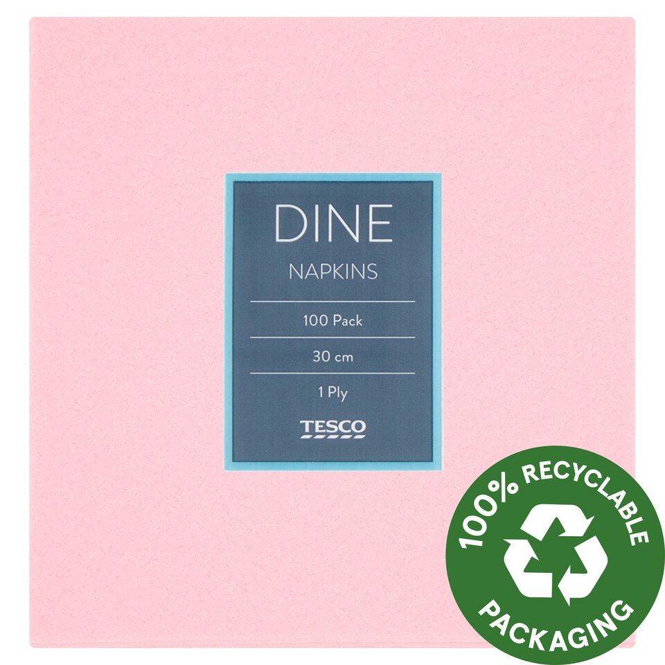 Tesco Dine szalvéta rózsaszín 1 rétegű 30 cm x 30 cm 100 db