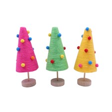 Tesco Pom Pom Tree 3 Pack Room Decorative