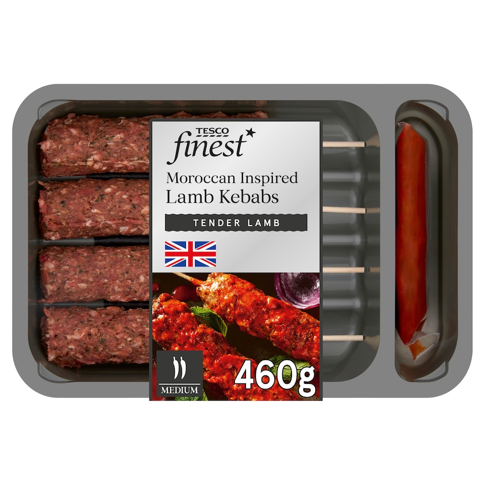 Tesco Finest Moroccan Inspired Lamb Kebabs 460G