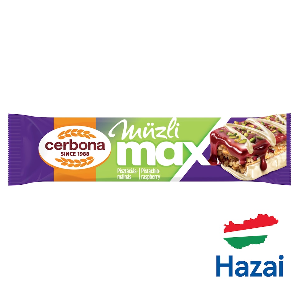 Cerbona Müzli Max Pistachio Raspberry Muesli Bar 30 g