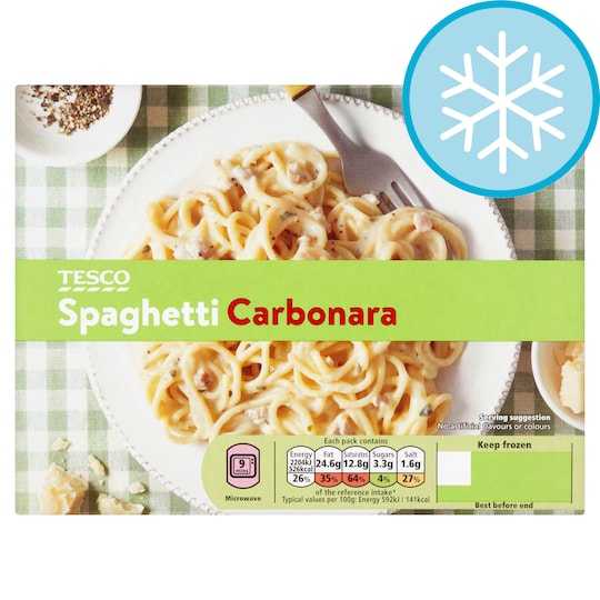 TESCO SPAGHETTI CARBONARA 400G Tesco Groceries